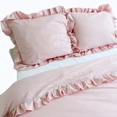 Pościel - Poszewka Pościel Na Poduszkę Z Falbanką 70X80 Cm Brudny Róż - miniaturka - grafika 1