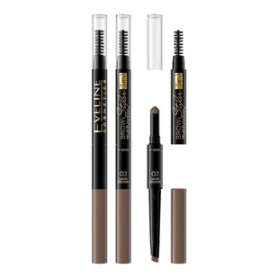 Eveline Brow Multifunction Styler 3w1 multifunkcyjna kredka do brwi nr 01 Dark Brown 1szt - Akcesoria i kosmetyki do stylizacji brwi - miniaturka - grafika 6