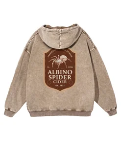 Bluza Albino Spider Cider Oversize Sprana Retro Mroczna Alt Beżowy XL - Bluzy męskie Bluza Albino Spider Cider Oversize Sprana Retro Mroczna Alt Beżowy XL - Bluzy męskie - miniaturka - grafika 1