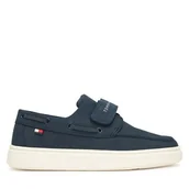 Buty dla chłopców - Półbuty Tommy Hilfiger Low Cut Velcro T1B4-34340-0315 S Granatowy - miniaturka - grafika 1