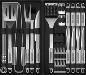 Akcesoria do grilla - Zestaw sztućce do GRILLA BBQ STILHOFF akcesoria przybory 33 szt + walizka - miniaturka - grafika 1