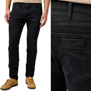 Wrangler BRYSON Noir FREE TO STRETCH CZARNE SPODNIE JEANSOWE RURKI W33 L34 - Spodnie męskie - miniaturka - grafika 1