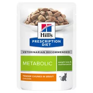 Mokra karma dla kotów - 12 x 85 g Hill's Prescription Diet Feline Metabolic, kurczak w sosie - miniaturka - grafika 1