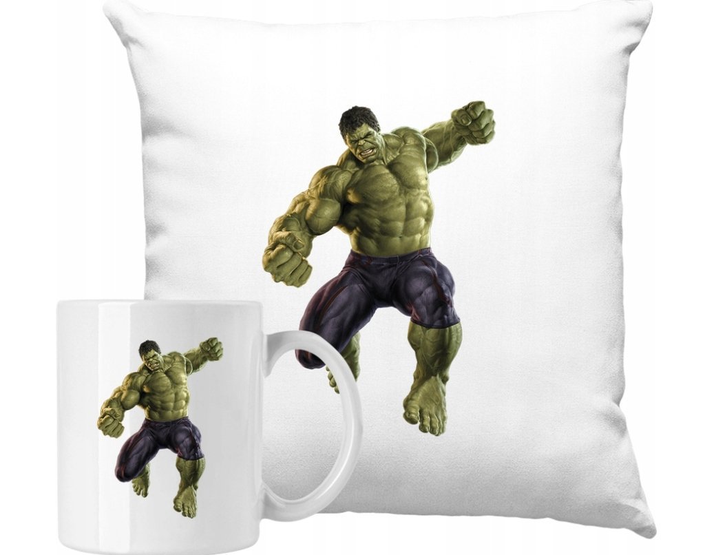 ZESTAW PODUSZKA + KUBEK Hulk Marvel Pomysł Na Prezent +IMIĘ