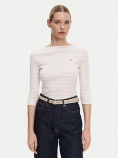 Tommy Hilfiger Bluzka New Cody WW0WW40589 Różowy Slim Fit - Bluzki damskie - miniaturka - grafika 1