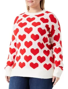 LIBBI Damski sweter z dzianiny 12425456-LI01, wełniany biały czerwony, XS/S, Wełna biała, czerwona, XS-S - Swetry damskie - miniaturka - grafika 1