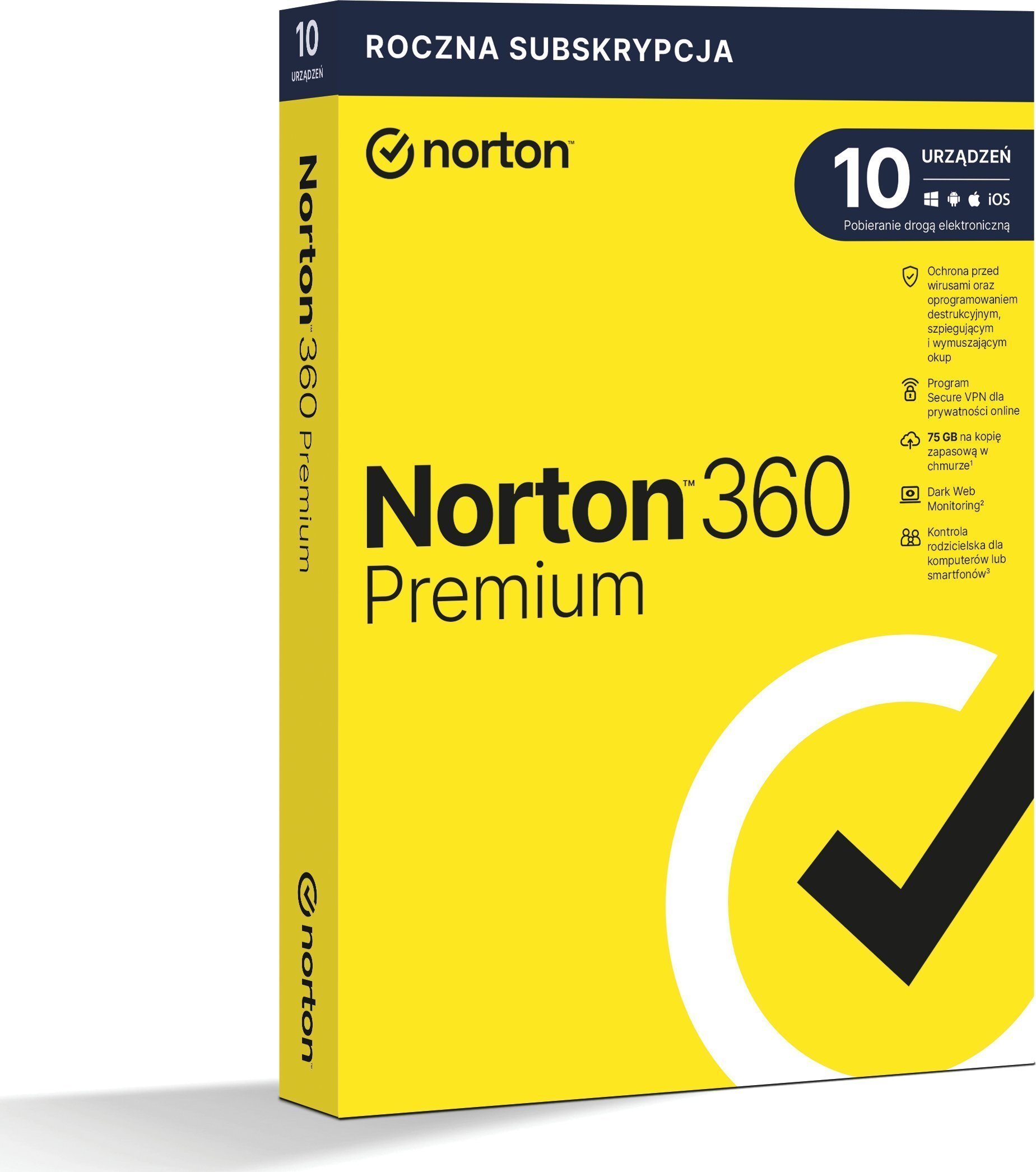 Symantec Norton NORTON 360 PREMIUM ESD Multiple layers of protection for device and online privacy 1 years License quantity 1 users 10 device