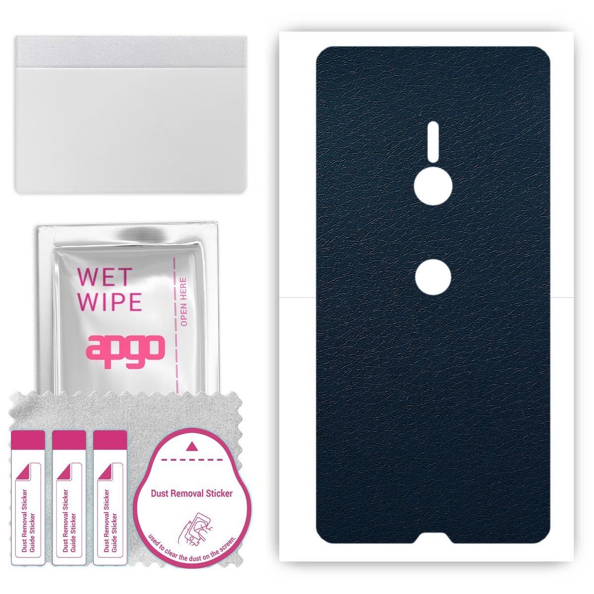 Folia naklejka skórka strukturalna na TYŁ do Sony Xperia XZ3 - Skóra Granatowa - apgo SKINS