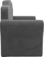 Sofy i kanapy - vidaXL Sofa rozkładana dla dzieci 2-osobowa antracyt Miękki plusz - miniaturka - grafika 1