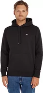 Bluzy męskie - Tommy Jeans Męska bluza z kapturem TJM Regular Fleece, Czarny, S - miniaturka - grafika 1
