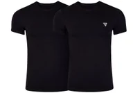 Koszulki męskie - Guess Koszulka Męska T-Shirt Caleb Hero V Neck S/S 2Pack Black U97G03Jr003 A996 Xxl - miniaturka - grafika 1