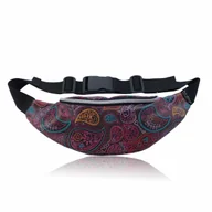 Nerki - Saszetka nerka z ekoskóry paisley bordo - miniaturka - grafika 1