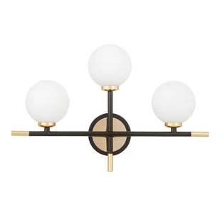 MARSIADA TRIO NEO kinkiet czarno-złoty z mlecznymi kulkami 3xG9 - Lampy ścienne - miniaturka - grafika 1