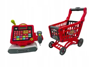Kasa Sklepowa Oraz Wózek Z Supermarketu Z Efktami Świetlnymi/Dźwiekowymi - Zabawy w naśladowanie dorosłych - miniaturka - grafika 1