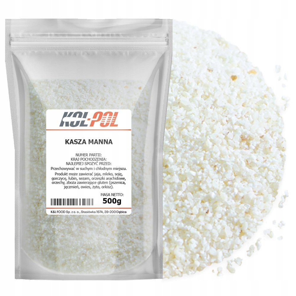 KASZA MANNA 500g Grysik naturalna kaszka do deserów wysoka jakość Kol-Pol