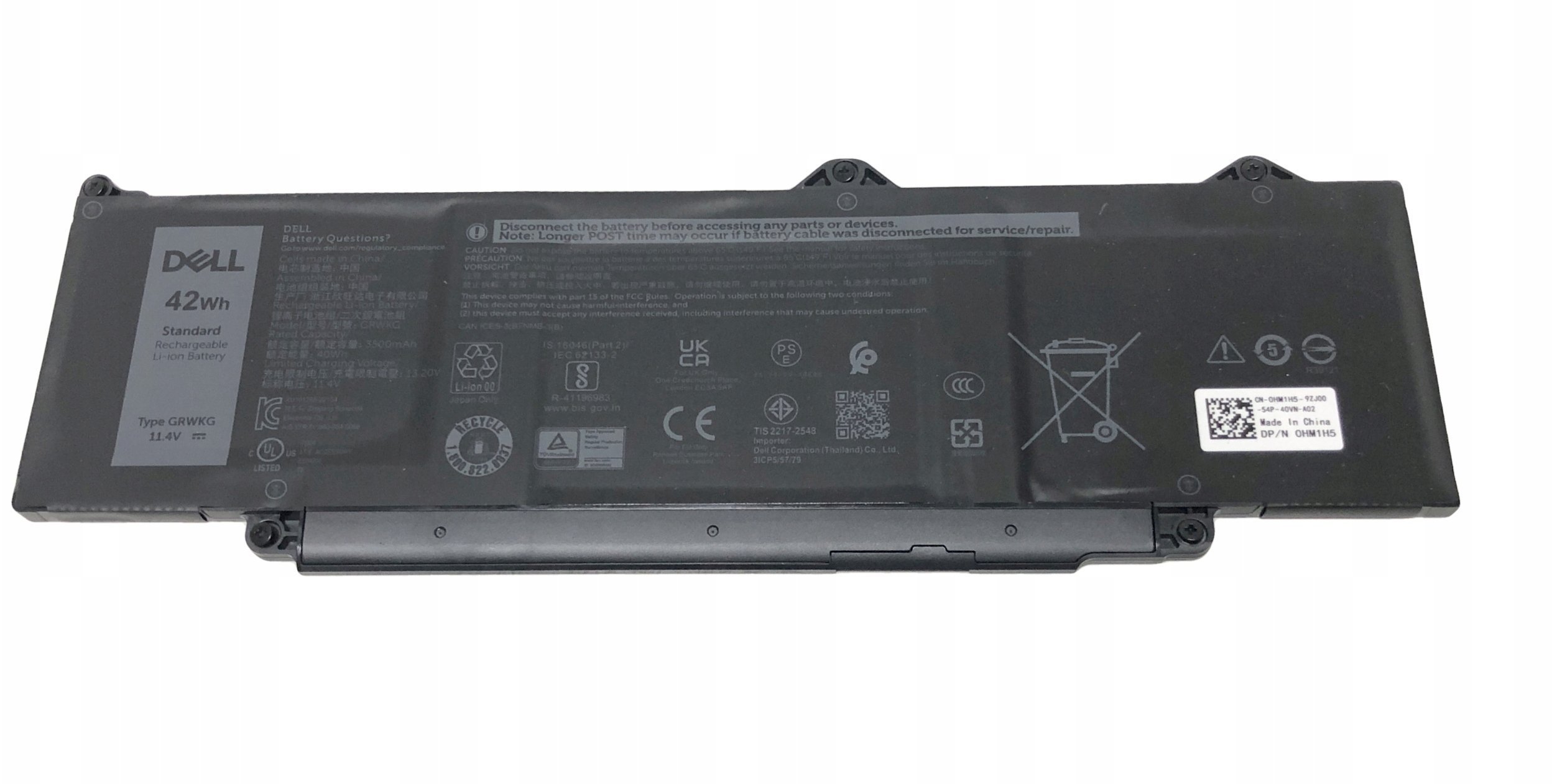 Dell Btry,Pri,42Whr,3C,Lith,Cos