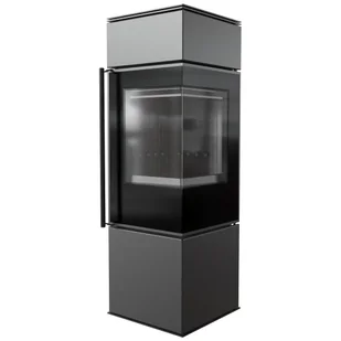 Piec stalowy koza REN S prawy, Ø 150 7 kW z czarnym termotec - Piece wolnostojące - miniaturka - grafika 1