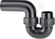 Łączniki, trójniki, kształtki - Syfon PEHD 110 uniwersalny, odpływ poziomy, przepustowość 5.9l/s, wys. zasyfonowania >=70mm, kolor czarny (kanalizacja HDPE) - miniaturka - grafika 1