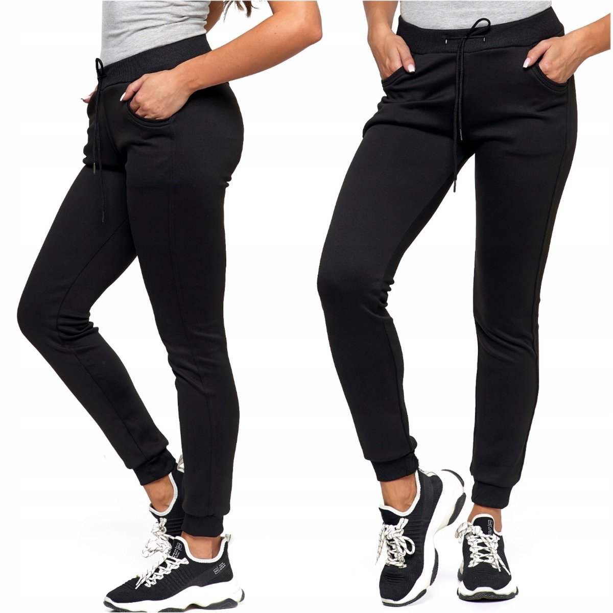 DRESY SPODNIE DRESOWE DAMSKIE SPORTOWE ZE ŚCIĄGACZAMI JOGGERY MORAJ L/XL
