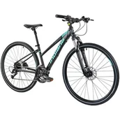 Rowery - Rower crossowy INDIANA X-Cross 3.0 D15 damski Czarno-turkusowy - miniaturka - grafika 1