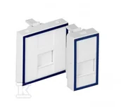 Gniazdka elektryczne - Adapter dwumodułowy prosty 45x45mm dla 1xRJ45 lub 1xRJ 12 - miniaturka - grafika 1