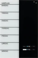 Tablice i flipcharty - NAGA Magnetic NAGA weekly board in glass 40 x 60 cm - Norwegian text - miniaturka - grafika 1