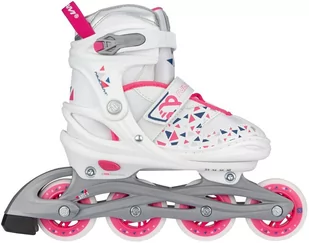 Nijdam Rolki regulowane dla dzieci White Wedge N20AA04-PNK-33-36 - Rolki - miniaturka - grafika 1