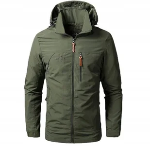 KURTKA MĘSKA PRZECIWDESCZOWA Softshell KHAKI Wodoodporna WIATRÓWKA roz. 3XL - Kurtki męskie - miniaturka - grafika 1