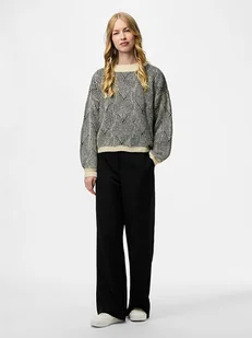 Pieces Sweter "Pcjenna" w kolorze czarno-beżowym - Swetry damskie - miniaturka - grafika 1
