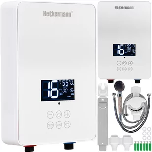 Heckermann Zestaw Przepływowy elektryczny podgrzewacz wody SL-X2-60 biały + Słuchawka - Podgrzewacze wody - miniaturka - grafika 1