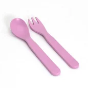 Sztućce dla dzieci - Ökolution Zestaw sztućców dla dzieci, sztućce z tworzywa sztucznego, 36-częściowy, po 18 widelców, łyżek, trwałe i stabilne, różowe, RPET – z tworzywa sztucznego pochodzącego z recyklingu - miniaturka - grafika 1