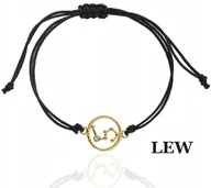 Bransoletki - ZŁOTA bransoletka sznurkowa LEW znak zodiaku srebro 925 kolory - miniaturka - grafika 1