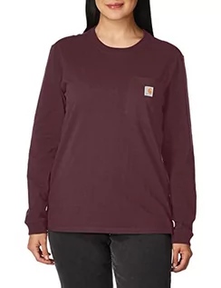 Koszulki i topy damskie - Carhartt Damska koszulka robocza, Intensywny kolor czerwonego wina, XS - grafika 1