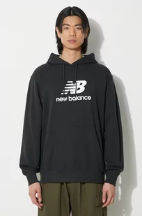 New Balance bluza Sport Essentials męska kolor czarny z kapturem z nadrukiem MT41501BK - Bluzy męskie - miniaturka - grafika 1