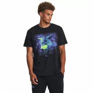 Męski t-shirt z nadrukiem Under Armour UA Project Rock Wolf HW SS - czarny - UNDER ARMOUR - Koszulki sportowe męskie - miniaturka - grafika 1