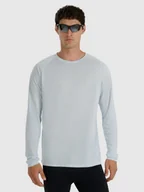 Koszulki sportowe męskie - 4F Longsleeve do biegania szybkoschnący męski - niebieski L - miniaturka - grafika 1