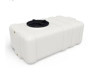 Zbiornik plastikowy 100 l SG biały wym. 80 x 48 x 34 cm (gwint dolny i górny mosiężny 3/4 cala) - Beczki - miniaturka - grafika 1