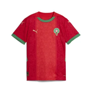 Młodzieżowa koszulka domowa Maroko 2025 PUMA Red Archive Green - Koszulki sportowe damskie - miniaturka - grafika 1