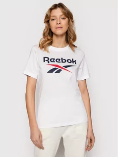 Koszulki sportowe damskie - Reebok T-Shirt HG5254 Biały Regular Fit - grafika 1