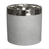 Donice - Osłonka ceramiczna STEN 13,5 x 13,5 x 13 cm srebrny pasek - miniaturka - grafika 1