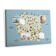 Tablice i flipcharty - Korkowa Plansza z Pinezkami - 100x70 - Polska Mapa zwierząt - miniaturka - grafika 1