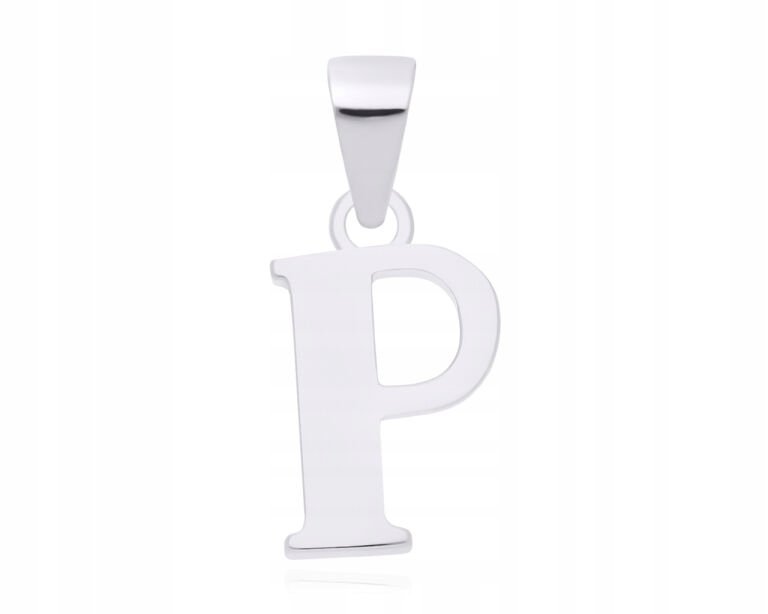 Zawieszka Srebrna Literka P Gładka + Grawer pr. 925 Wisiorek Damski