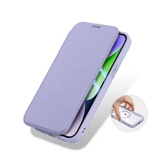 Etui iPhone 15 magnetyczny pokrowiec MagSafe z klapką Dux Ducis Skin X Pro - fioletowy - Etui i futerały do telefonów - miniaturka - grafika 8