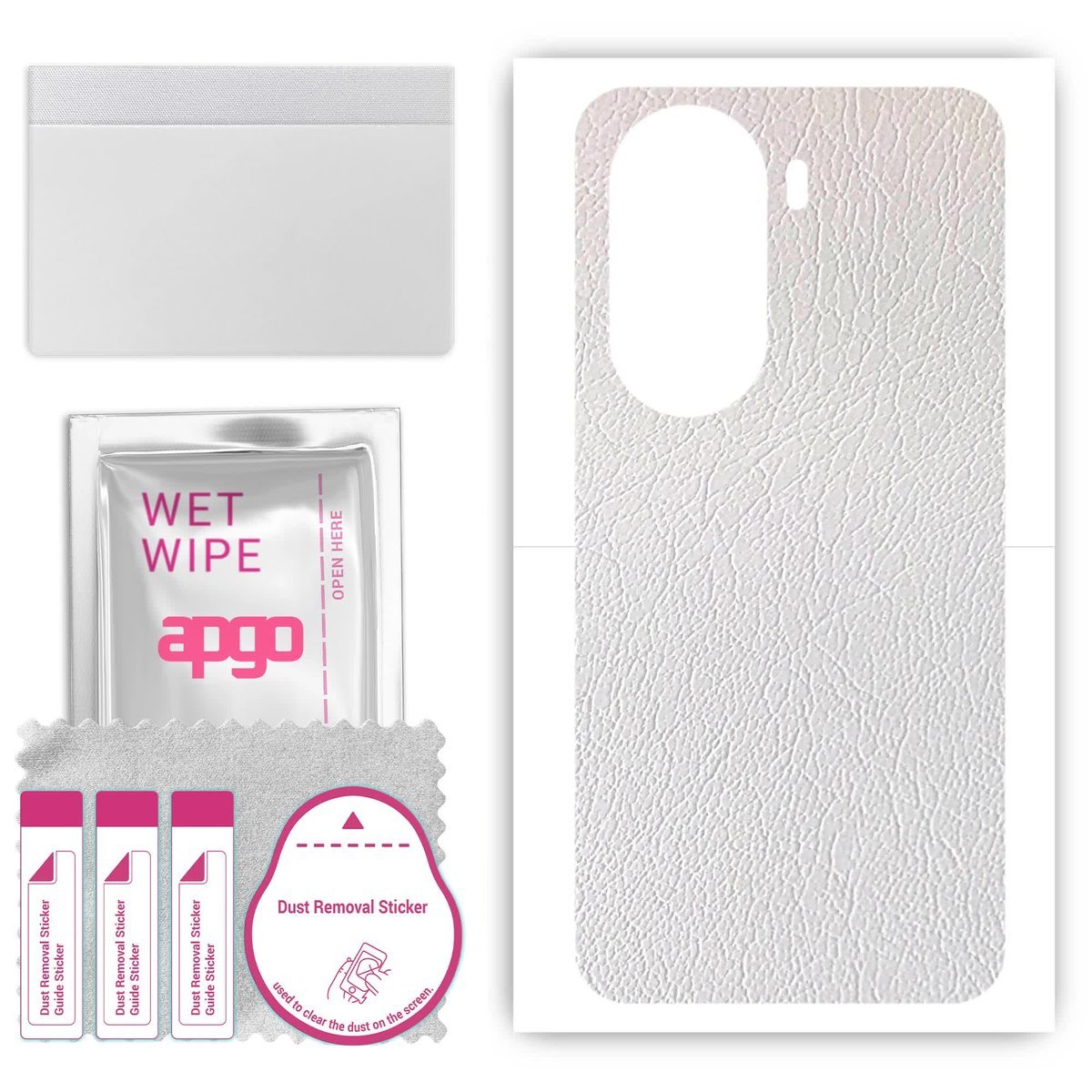 Folia naklejka skórka strukturalna na TYŁ do Honor 60 - Skóra Biała - apgo SKINS