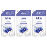 Mydła - Luksja, Mydło W Płynie, Zapas, Len I Mleczko Ryżowe, 3x900 Ml - miniaturka - grafika 1