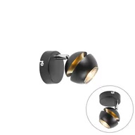 Lampy ścienne - QAZQA Nowoczesny spot czarno-złoty 1-źródło światła - Buell Deluxe - miniaturka - grafika 1