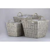 Pozostałe akcesoria do uprawy roślin - Kosz wiklinowy z folią 3 sztuki - miniaturka - grafika 1