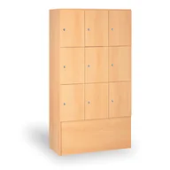 Szafy biurowe - B2B Partner Szafa z zamykanymi schowkami, buk boxova9xbuk - miniaturka - grafika 1