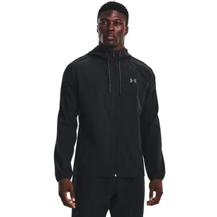 Męska kurtka treningowa Under Armour UA Stretch Woven Windbreaker - czarna - UNDER ARMOUR - Kurtki męskie - miniaturka - grafika 1