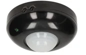 Czujniki ruchu i zmierzchu - Czujnik ruchu PIR sufitowy 360° 1200W CR-3 (9m) czarny IP20 GTV - miniaturka - grafika 1
